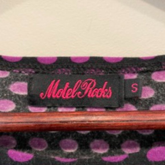 Motel Rocks Vintage Purple Polka Dot Dress - Picture 2 of 3